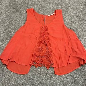 Lush size large orange tank top